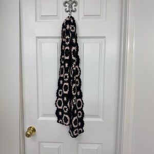 New York & Company Black and Pink Floral Scarf